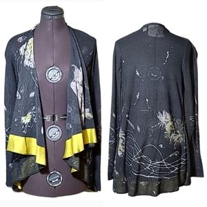 XS Anthropologie Angel of the North Cotton Sheer Chiffon Cardigan Silk